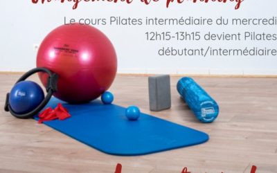 Modification cours Pilates mercredi 12h15