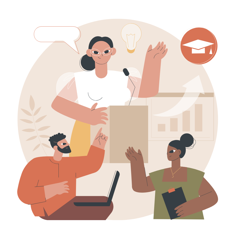 illustration de situation de formation et d'atelier collectifs