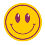 smiley sourire jaune et violet